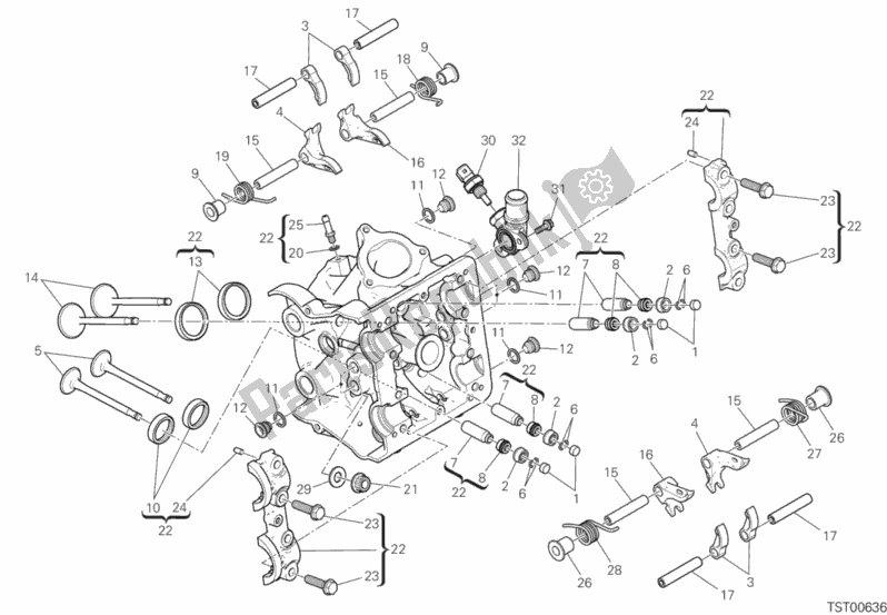 Tutte le parti per il Testa Orizzontale del Ducati Hypermotard 950 SP USA 2020